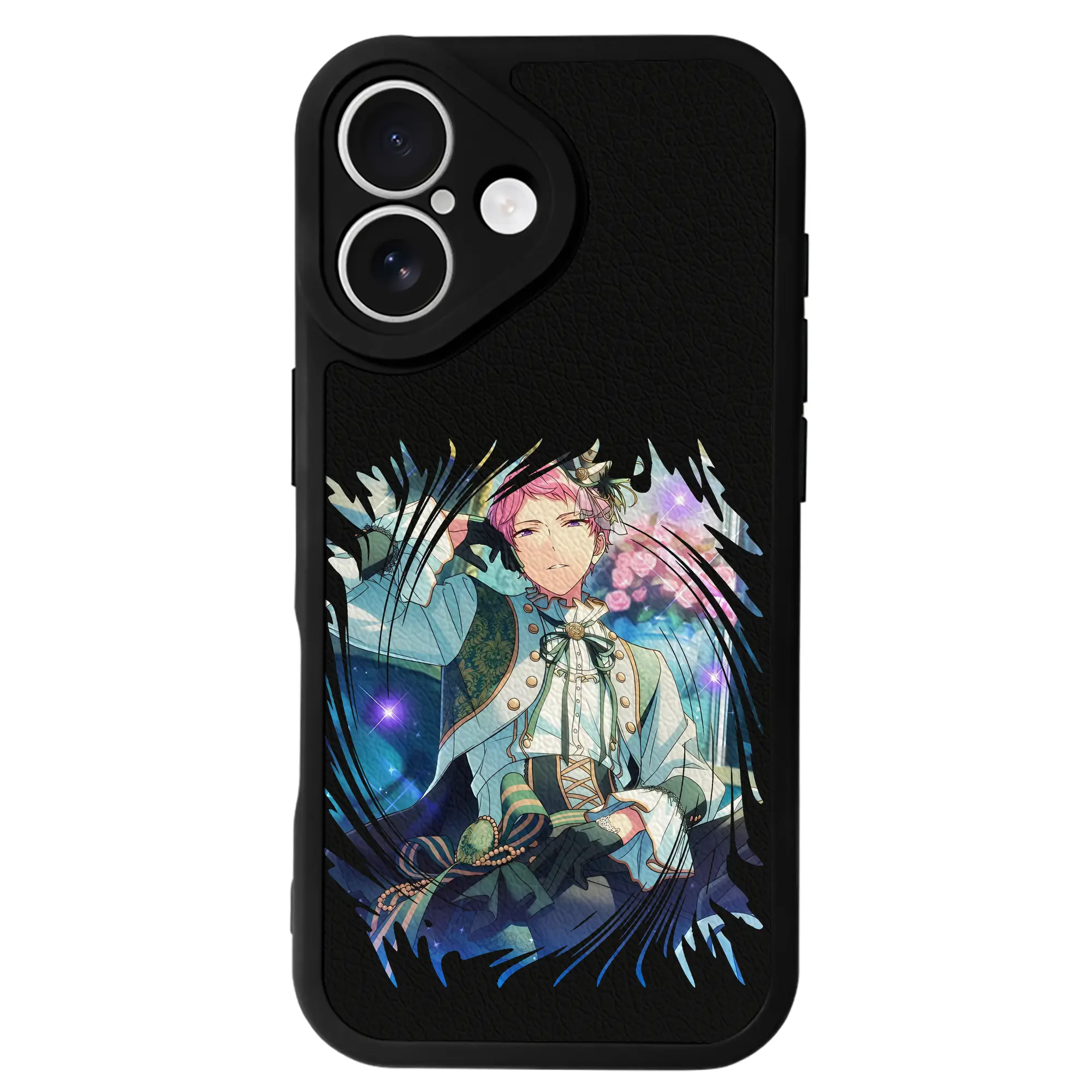 あんさん ぶる グッズ Valkyrie 斎宮宗 - IPhone 16シリーズ対応 ・ シリコンスマホケース ・ レザー調 ・ 高精度フィット ・ 耐衝撃 ・ ワイヤレス充電対応 ・ 精密カット